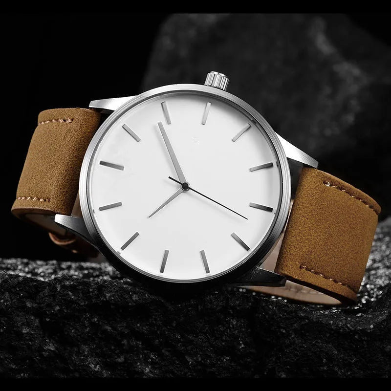 Men’s Quartz Watch – Leather Band, Fashionable Casual Design, Perfect for Sports & Everyday Style